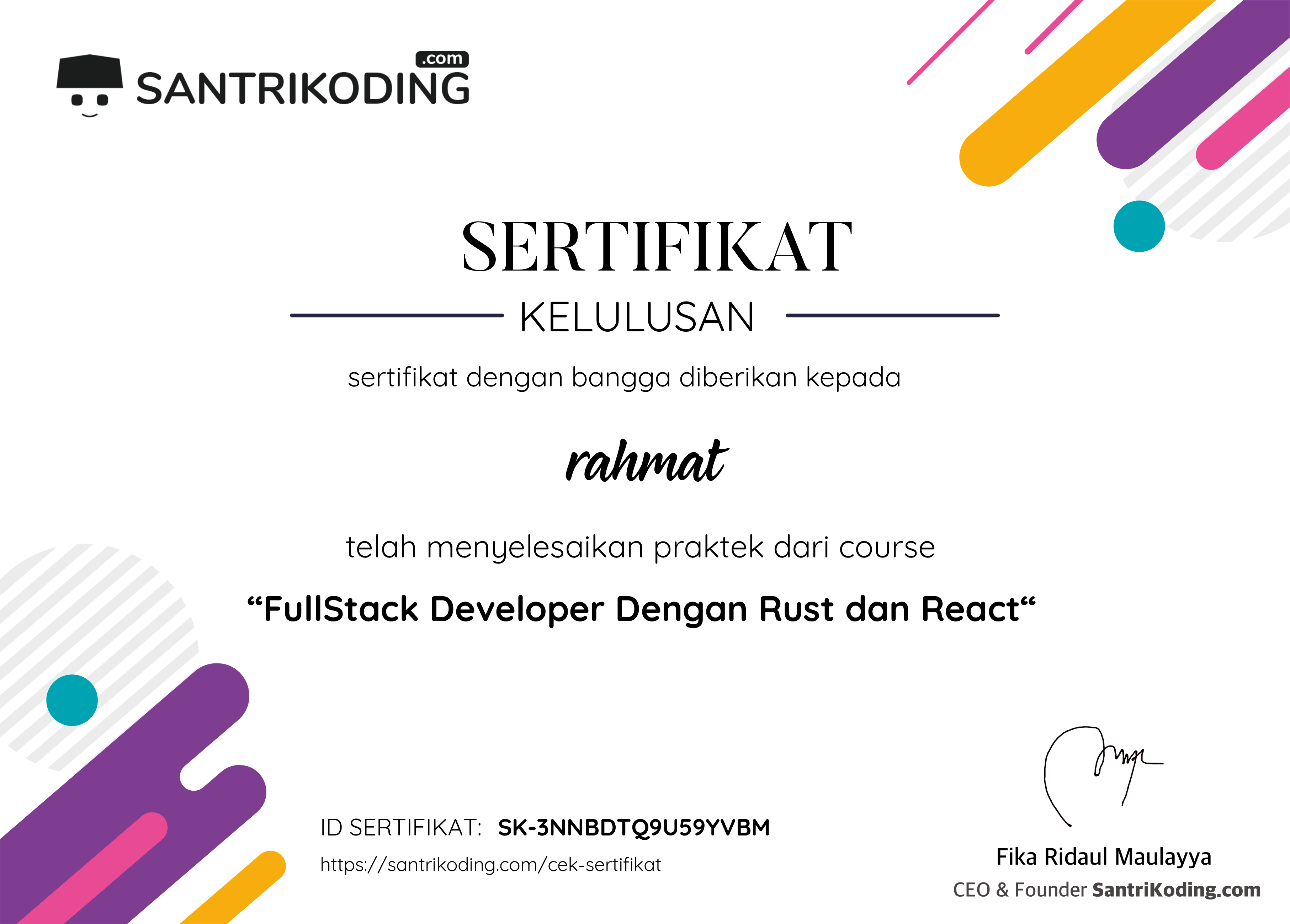 Sertifikat SK-3NNBDTQ9U59YVBM