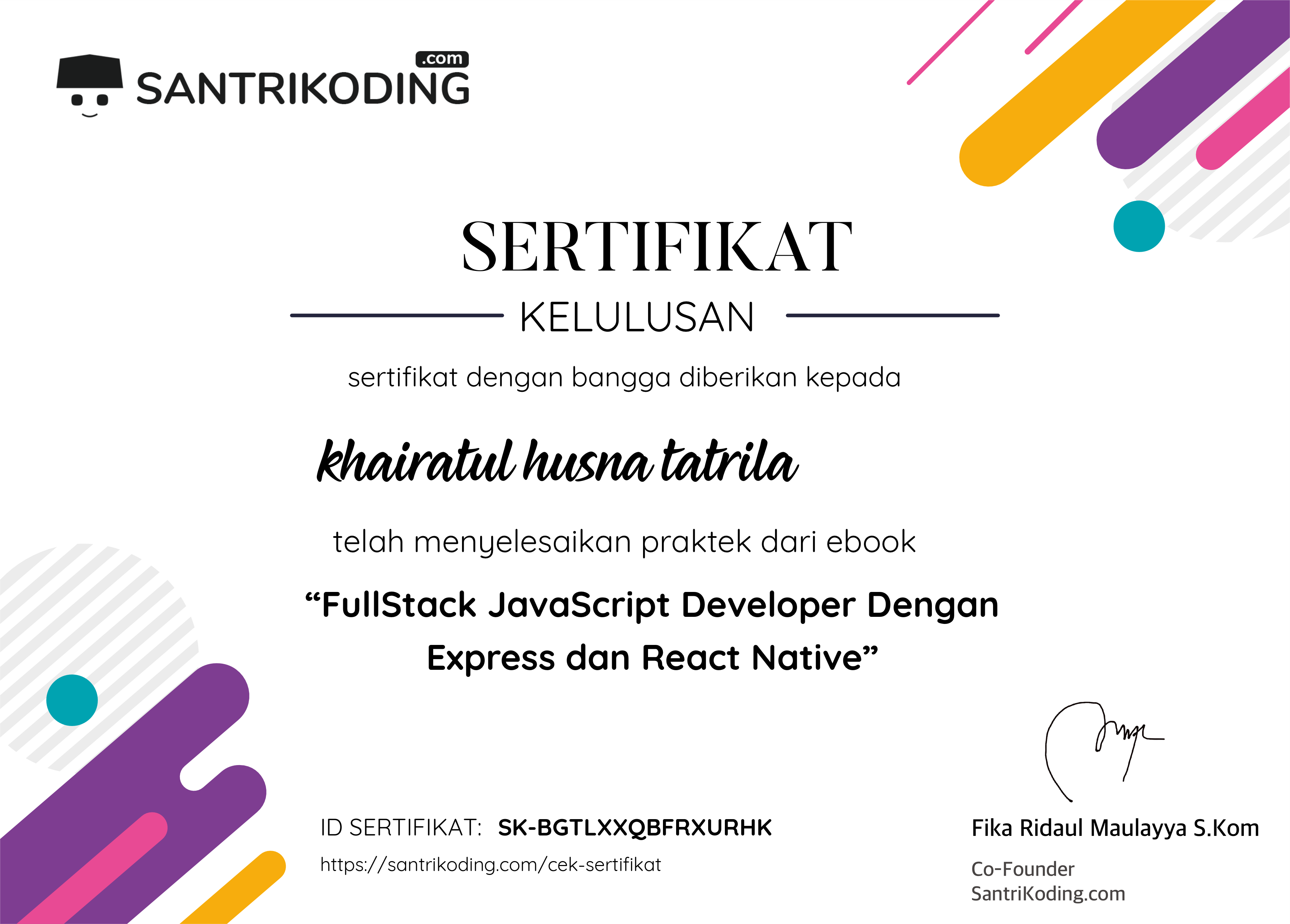Sertifikat SK-BGTLXXQBFRXURHK