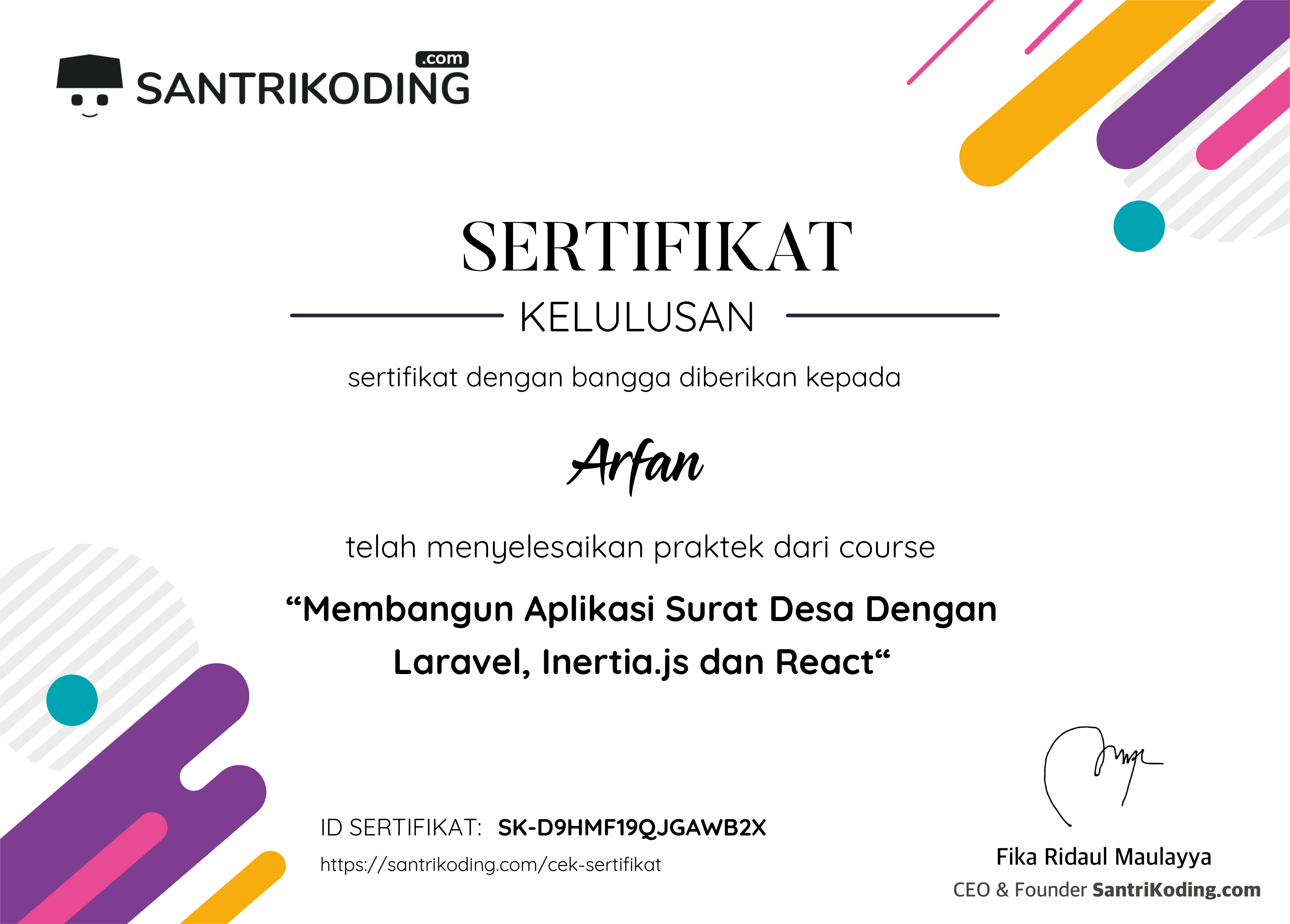 Sertifikat SK-D9HMF19QJGAWB2X