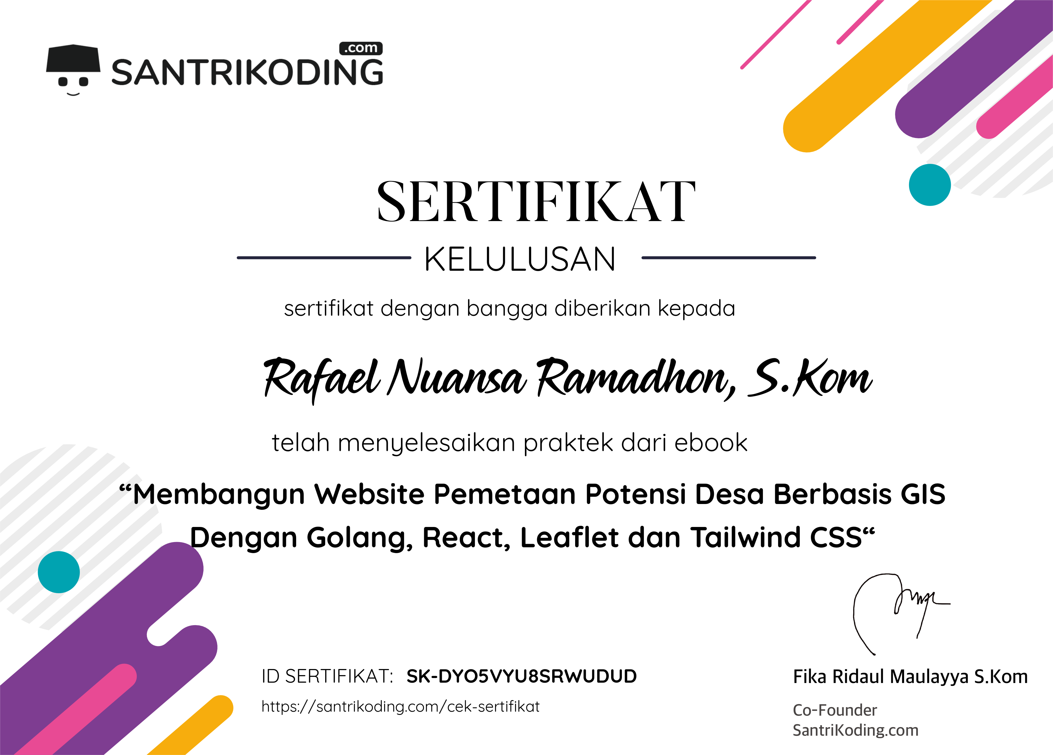 Sertifikat SK-DYO5VYU8SRWUDUD