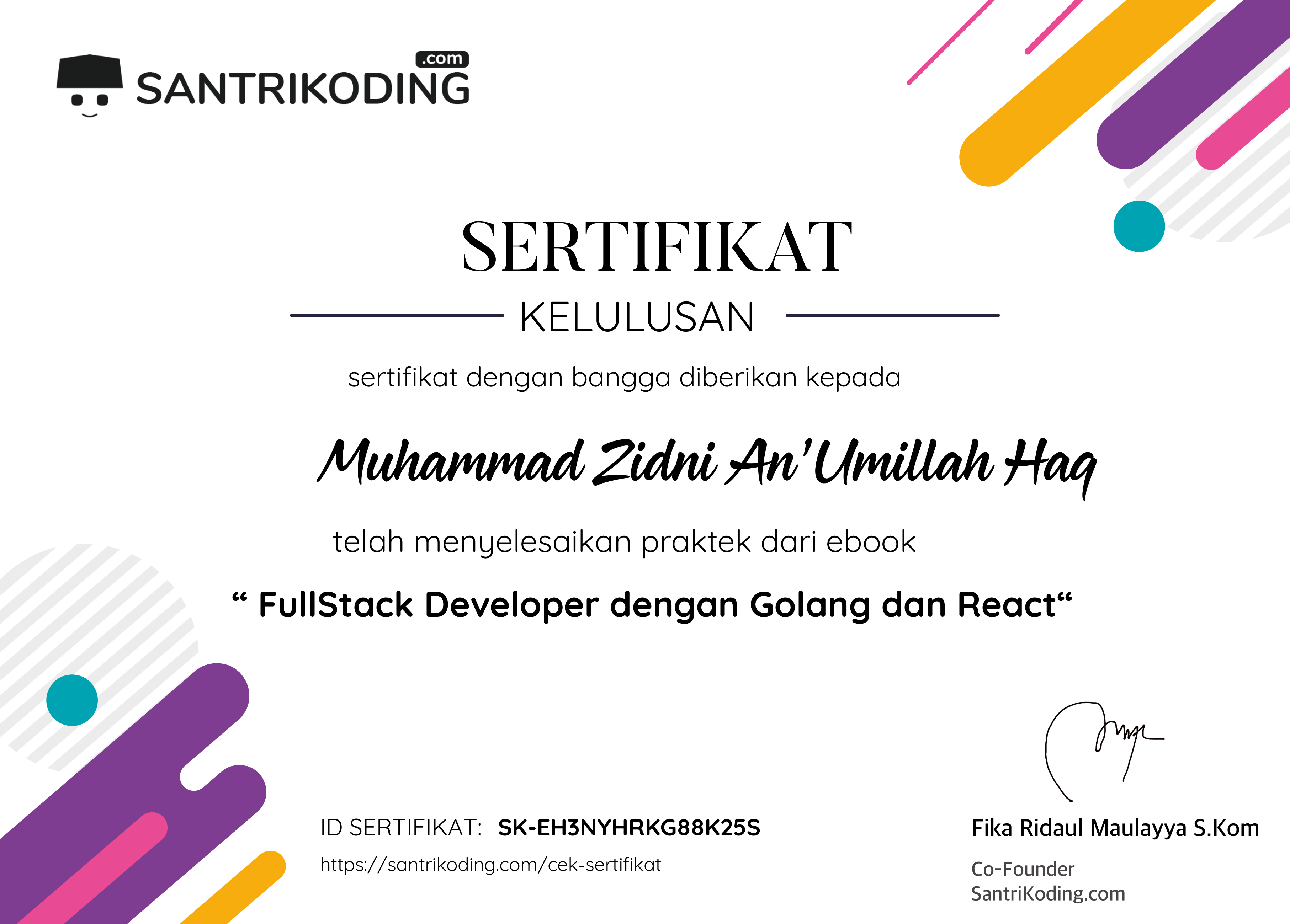 Sertifikat SK-EH3NYHRKG88K25S