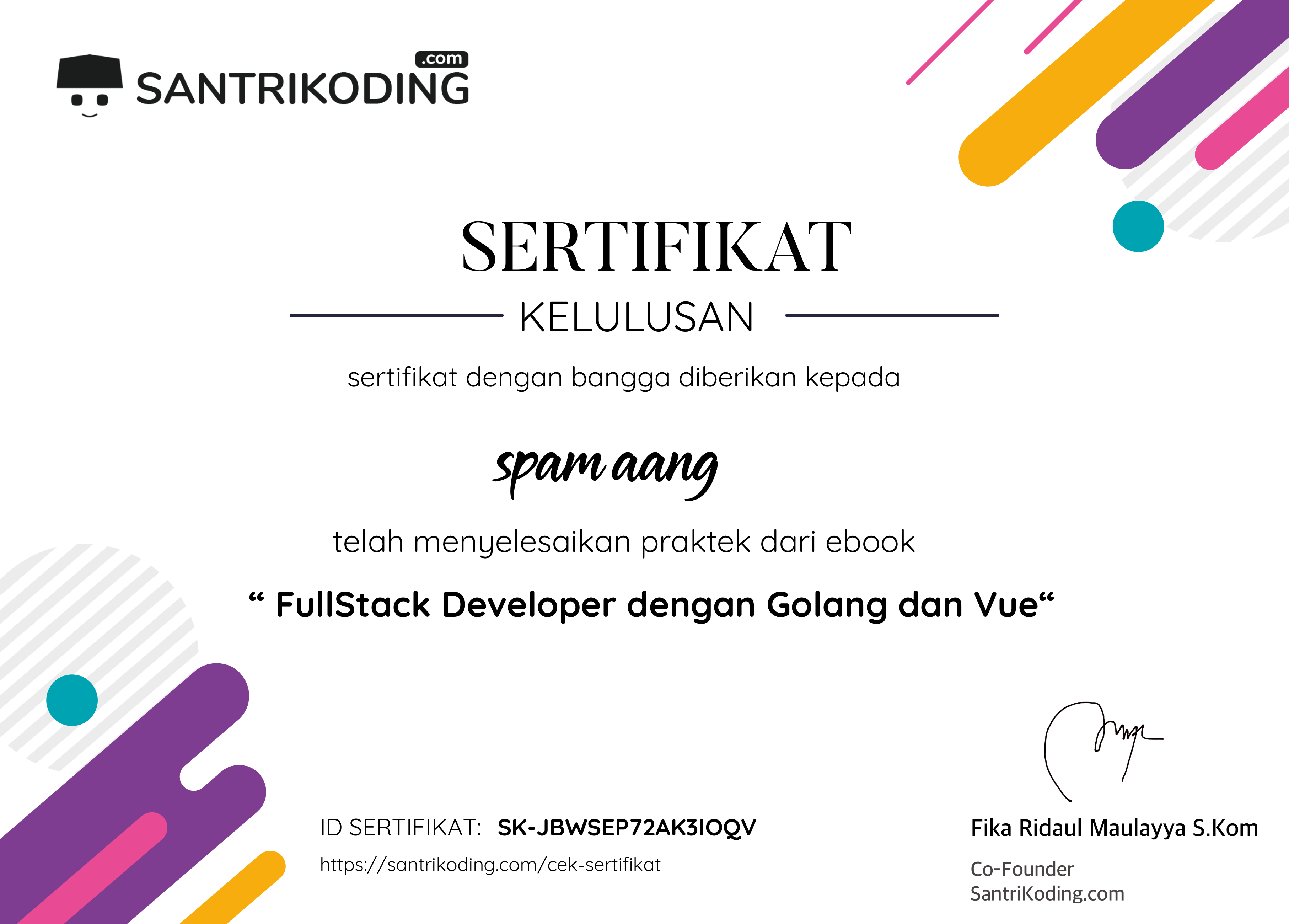 Sertifikat SK-JBWSEP72AK3IOQV