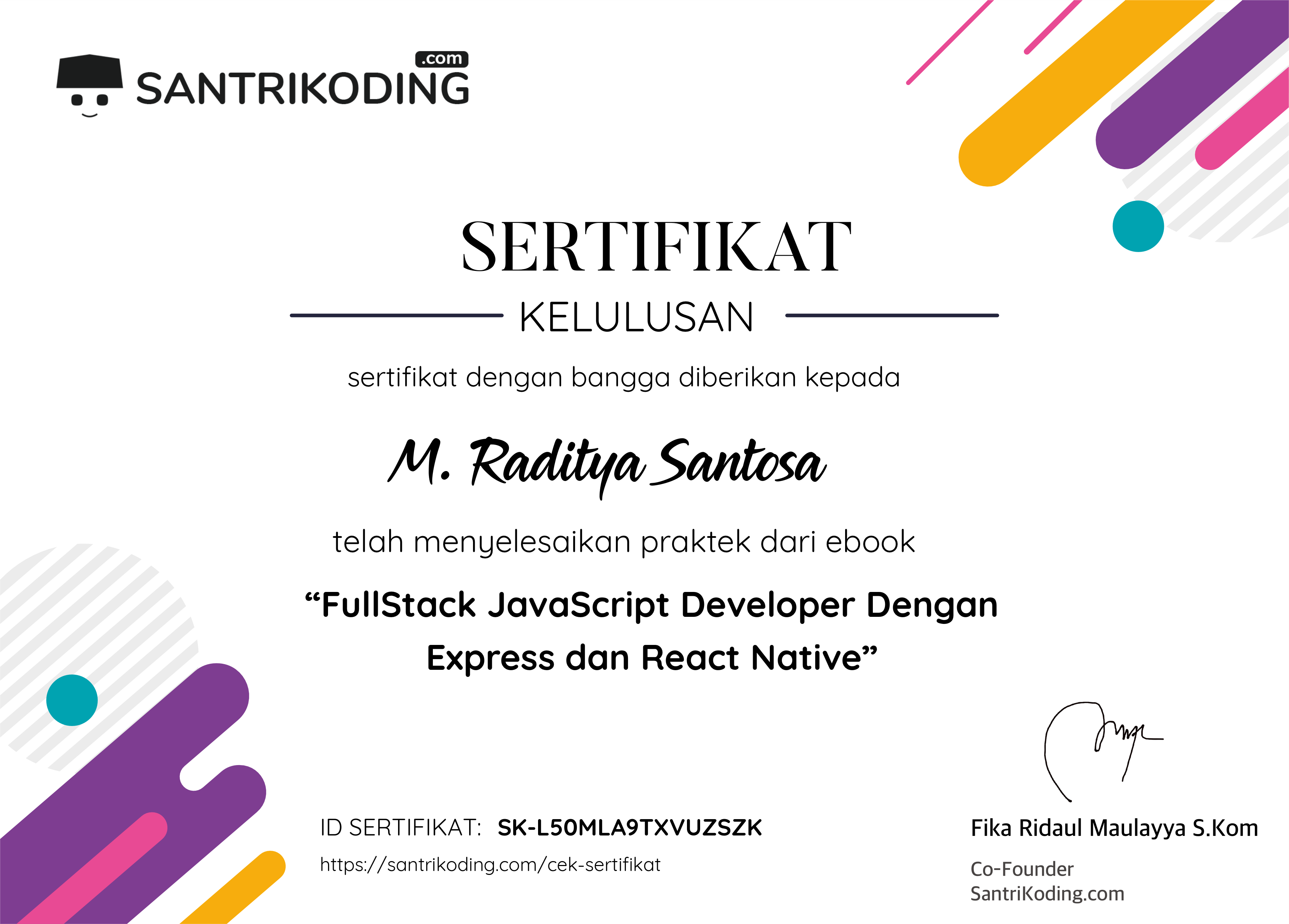 Sertifikat SK-L50MLA9TXVUZSZK