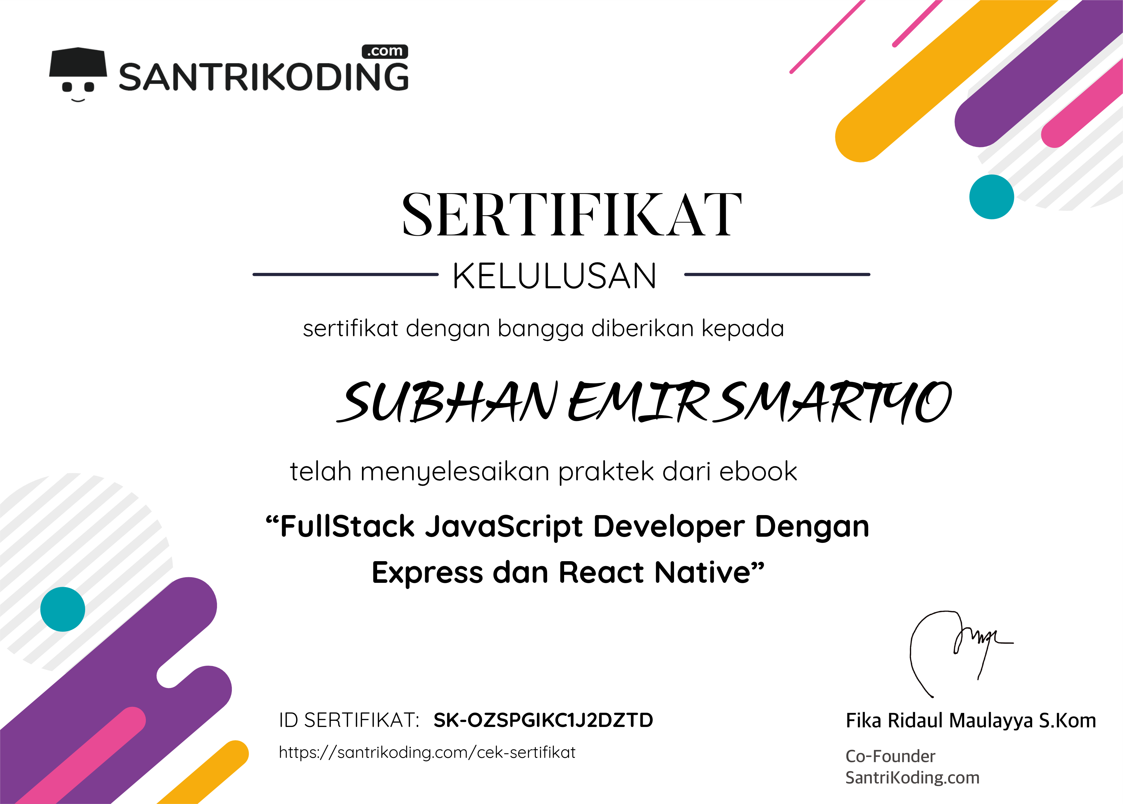 Sertifikat SK-OZSPGIKC1J2DZTD