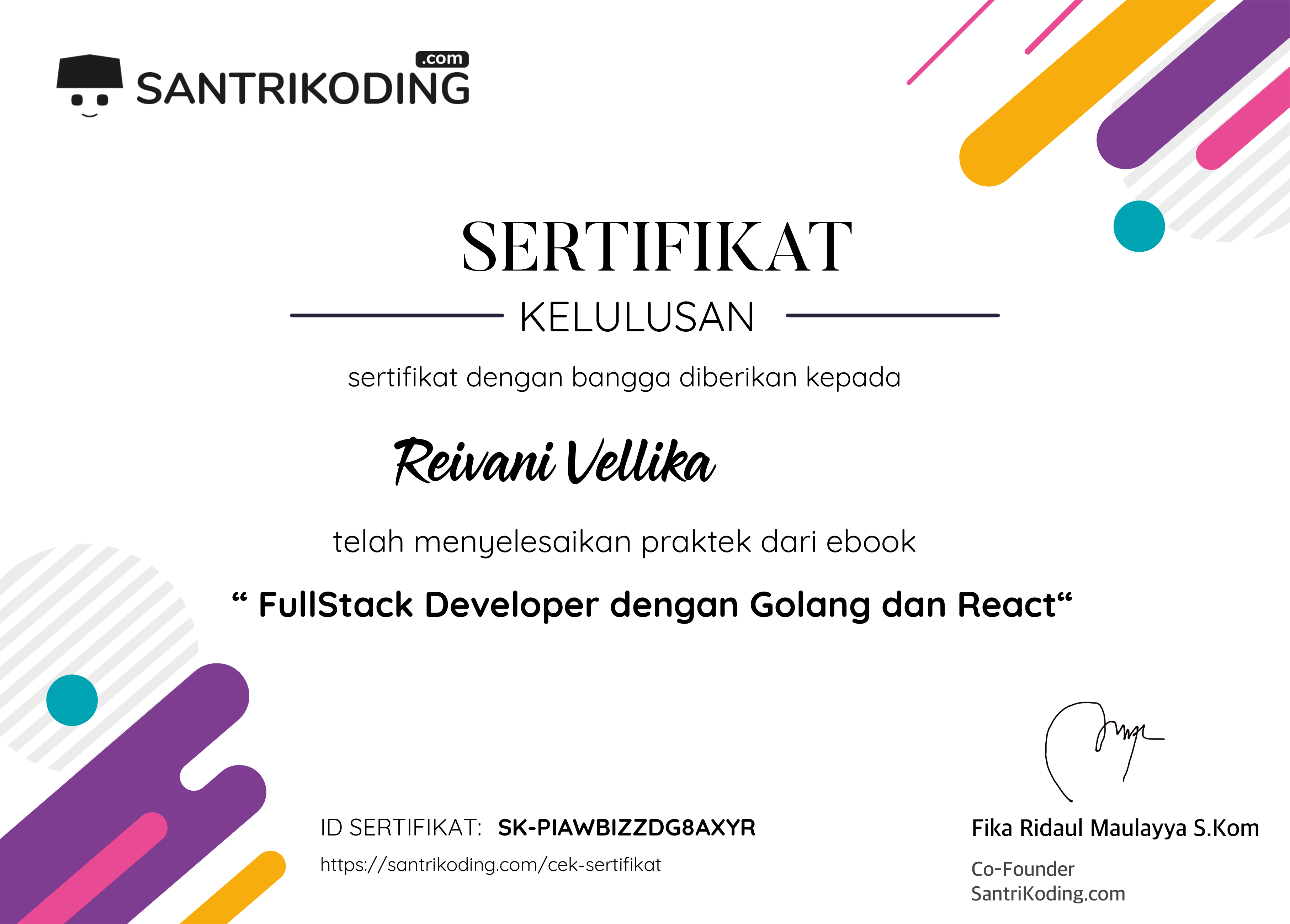 Sertifikat SK-PIAWBIZZDG8AXYR