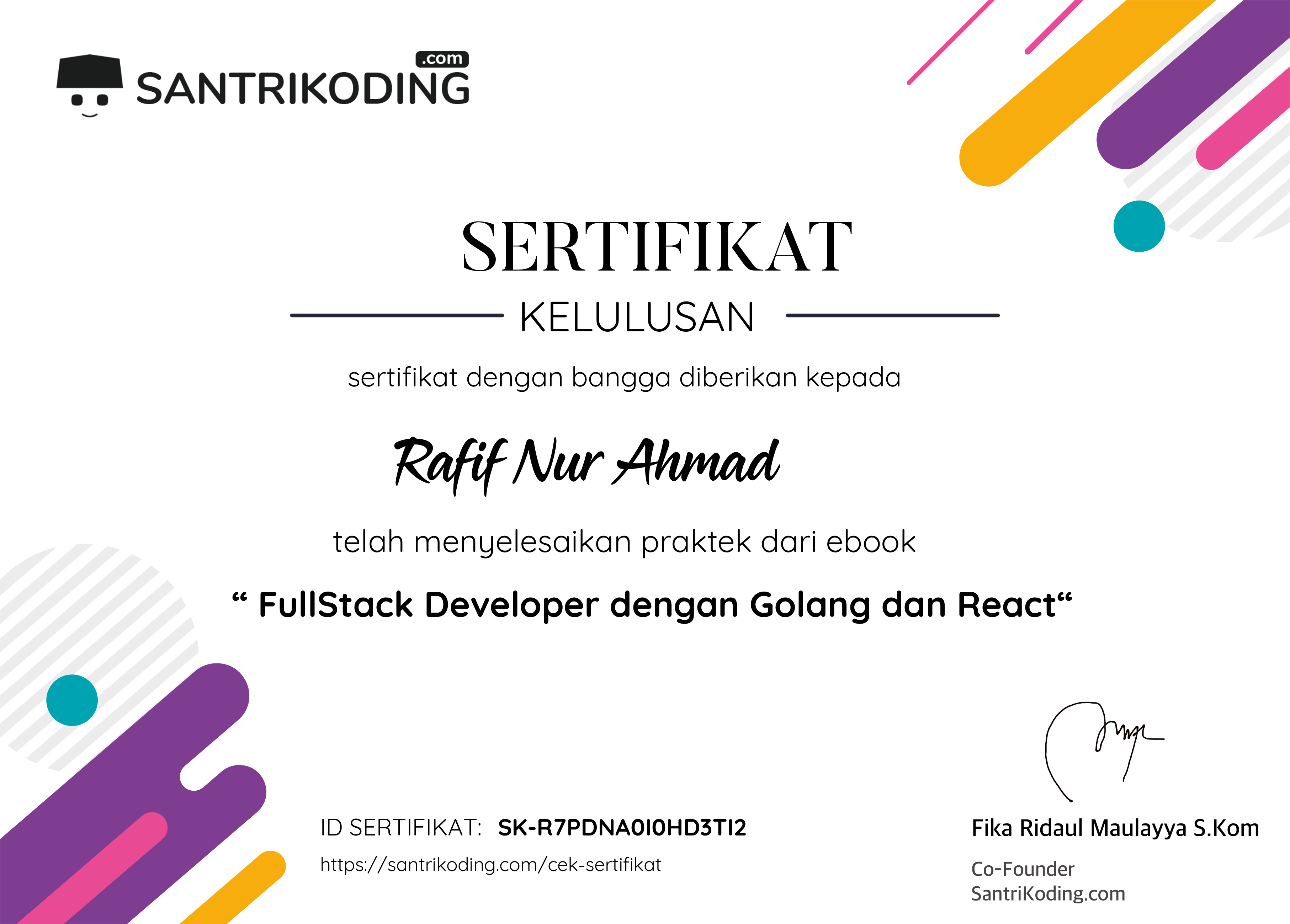 Sertifikat SK-R7PDNA0I0HD3TI2