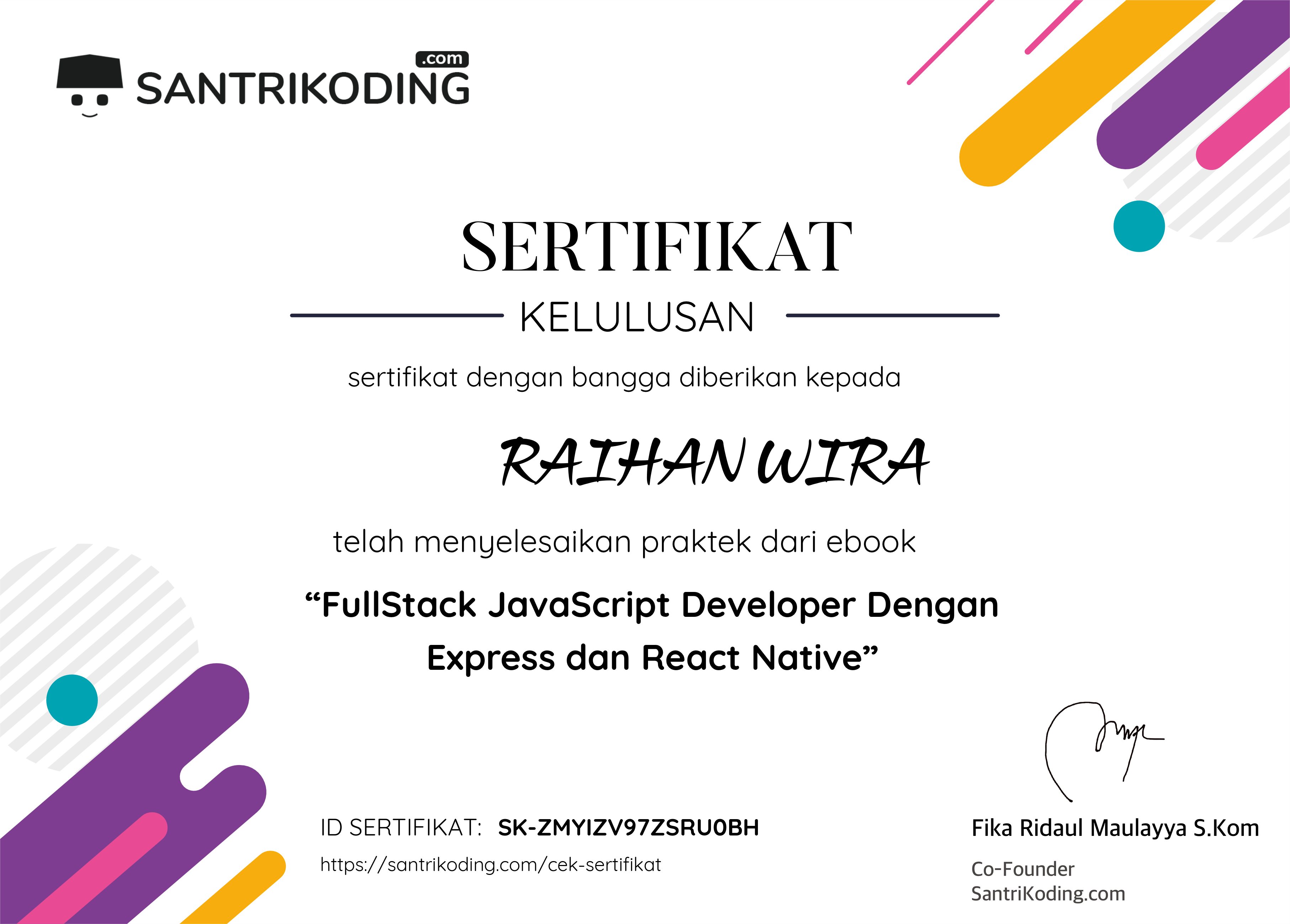 Sertifikat SK-ZMYIZV97ZSRU0BH