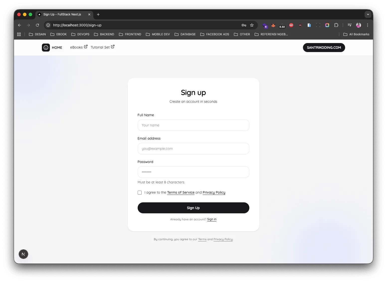 Sign Up
