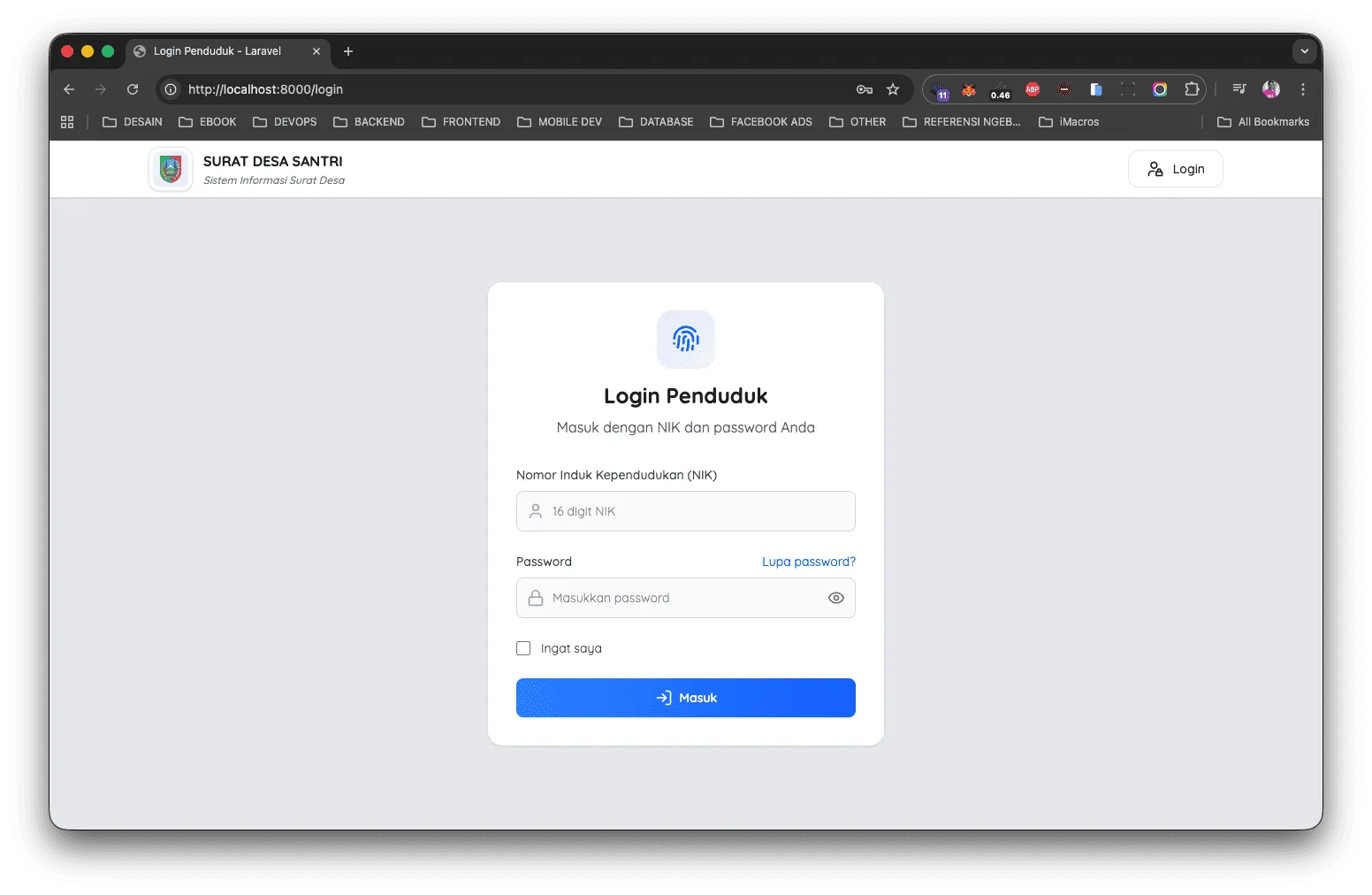 Login Penduduk