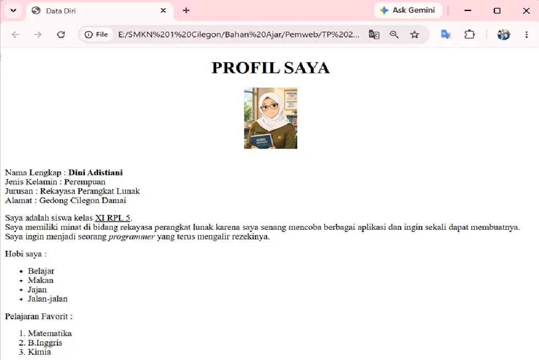 Project Elemen Dasar HTML
