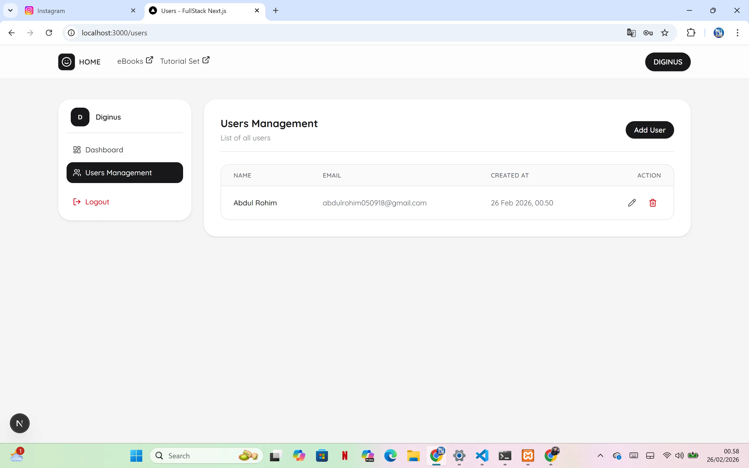 CRUD User Management