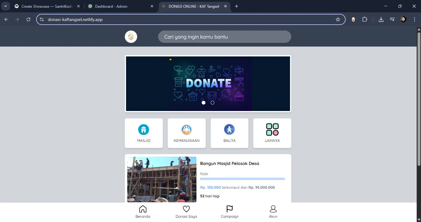 Donasi Online - KAF Tangsel