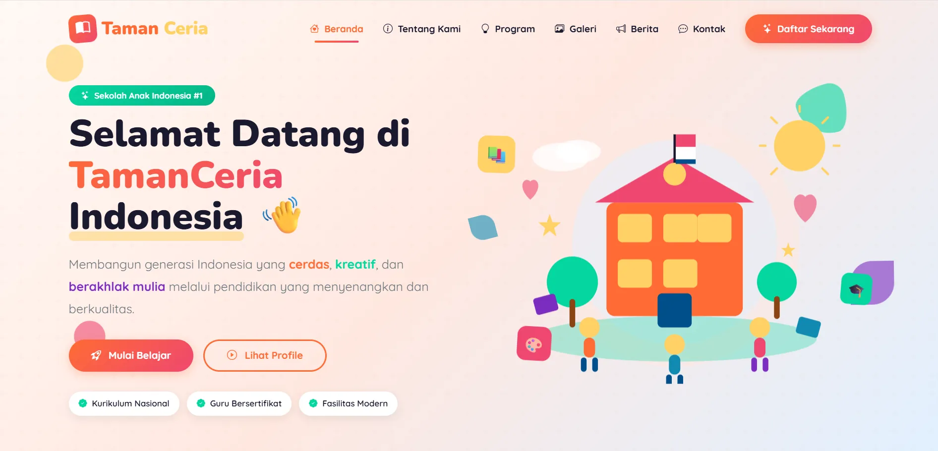 Desain Website Sekolah & PAUD Profesional – Laravel Boostrap
