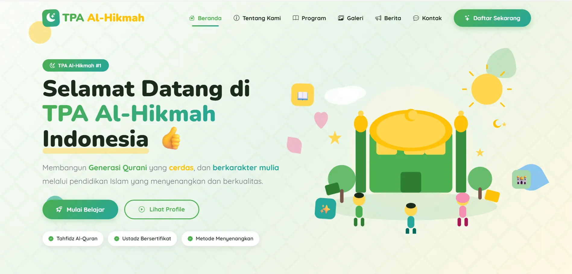 Desain website TPA Al-Hikmah - Laravel Boostrap