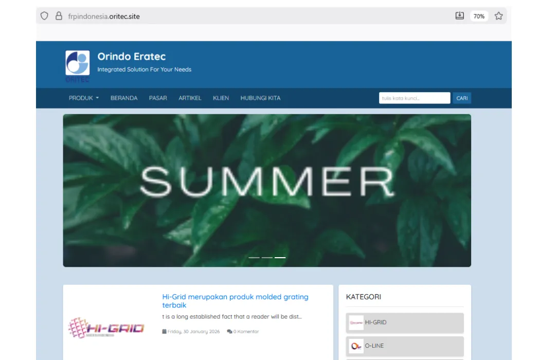 Website CMS Orindo Eratec
