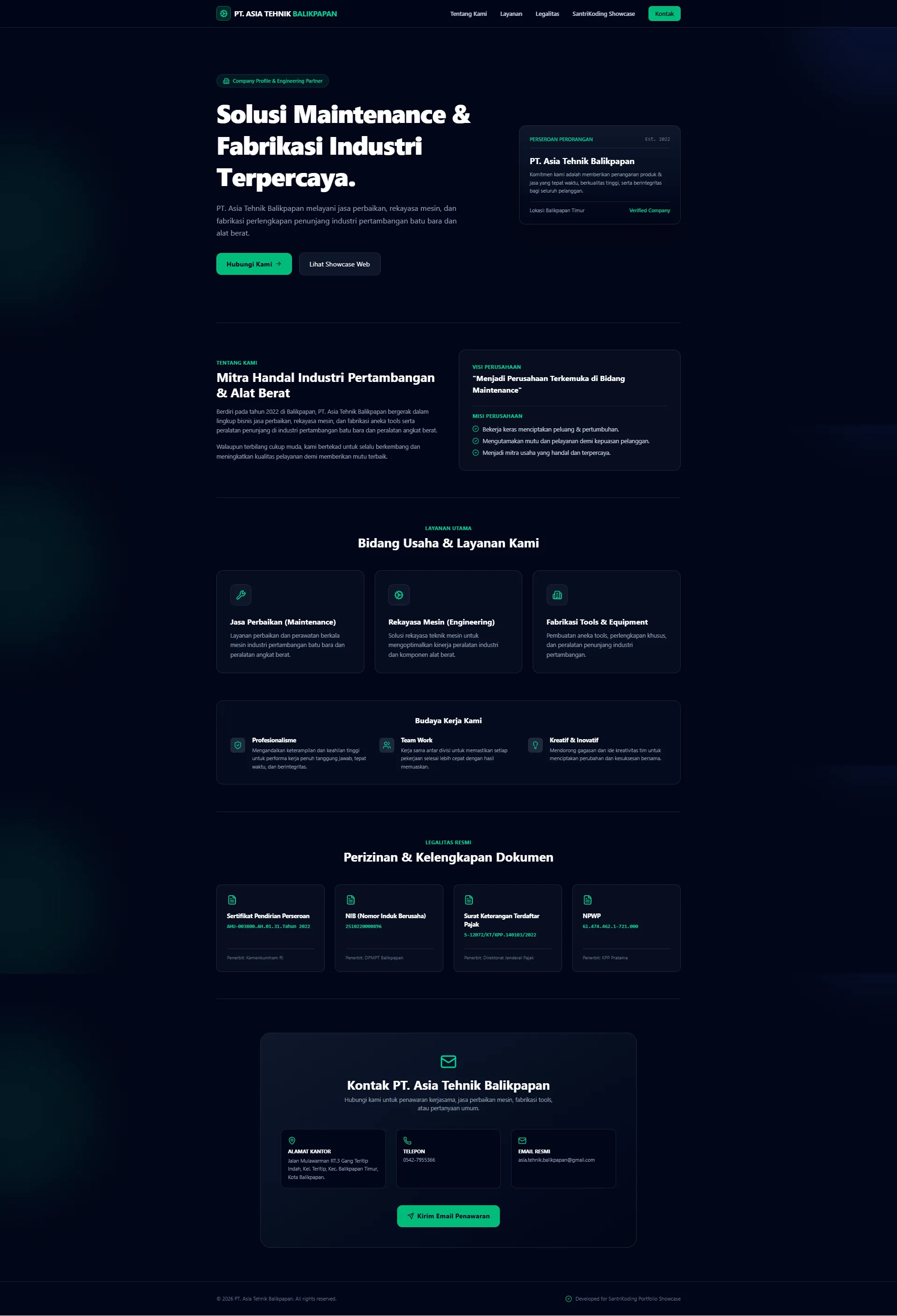 Asia Tehnik Company Profile - Go & React