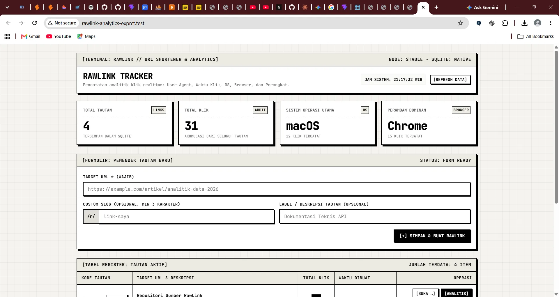 RawLink Tracker