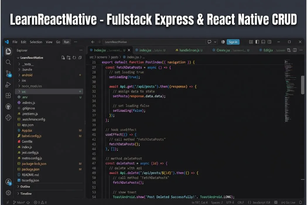 LearnReactNative - Fullstack Express & React Native CRUD