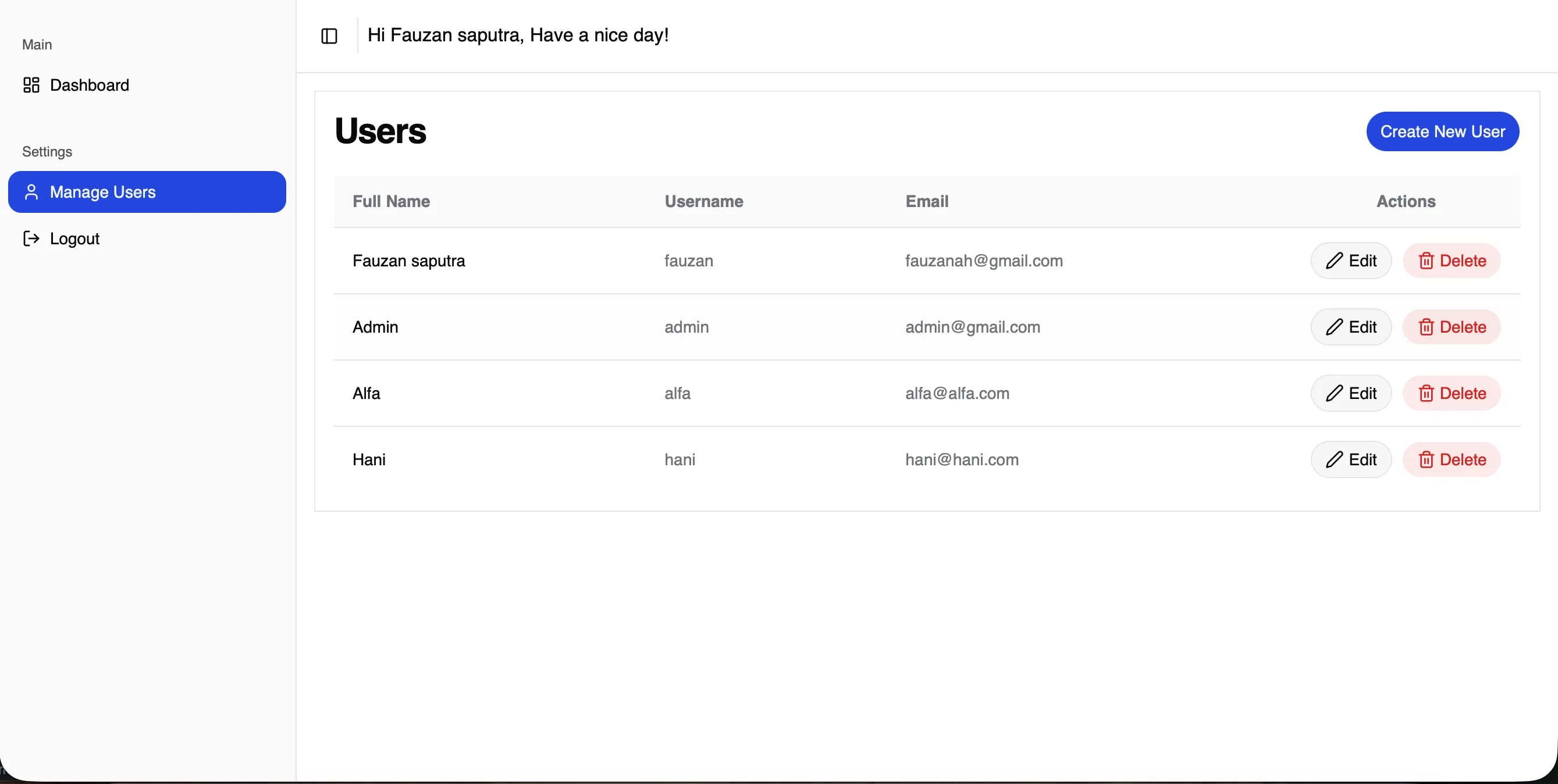 Fullstack User Management