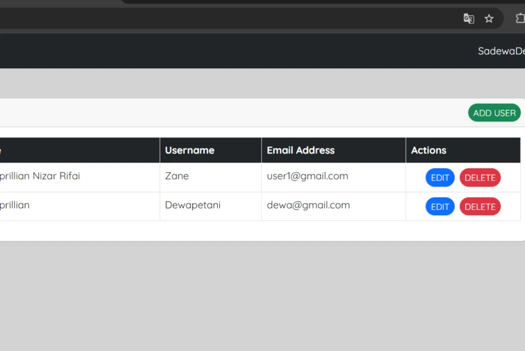 Users Data Management